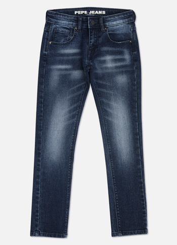 Boys Dark Blue Mid Rise Slim Fit Jeans
