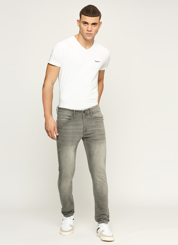Chinox Grey Mid Rise Regular Fit Jeans