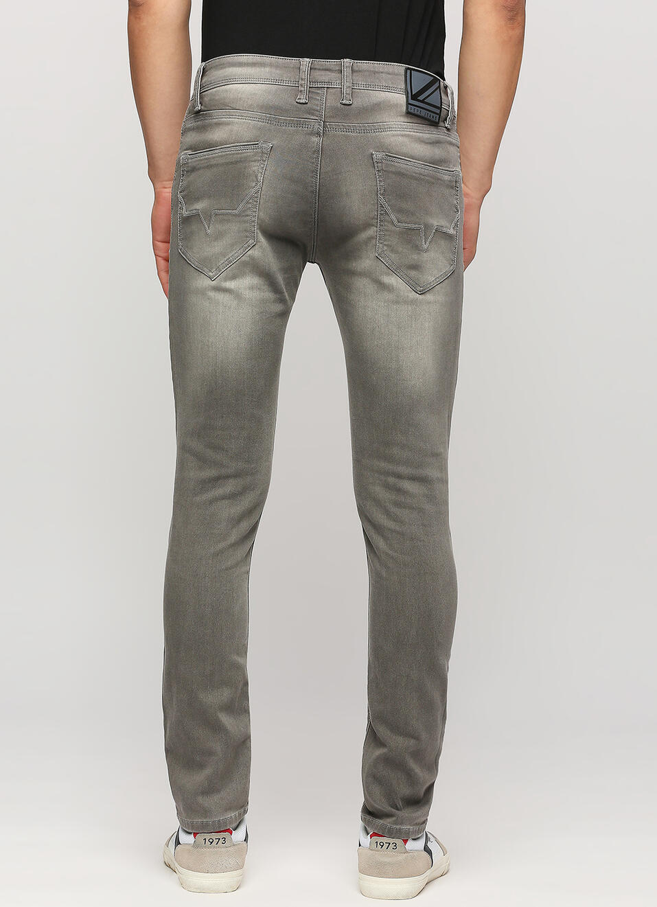 Vapour Grey Low Rise Tapered Jeans, , large image number 1