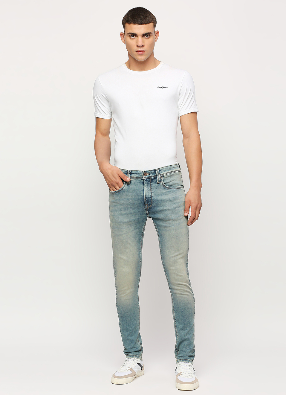 Chinox Blue Mid Rise Skinny Jeans, , large image number 1