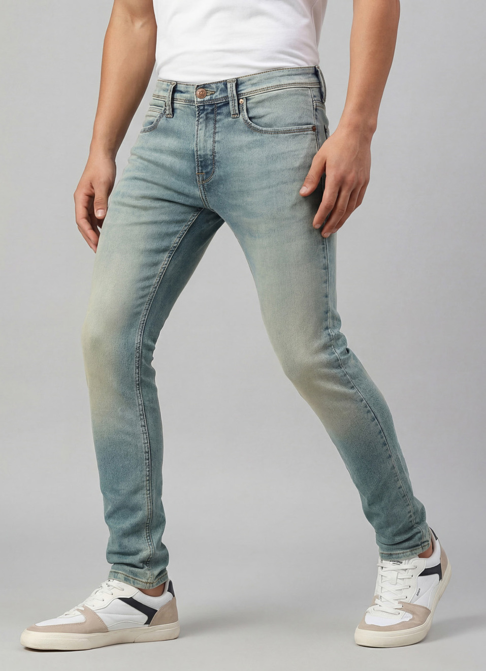 Chinox Blue Mid Rise Skinny Jeans, , large image number 0