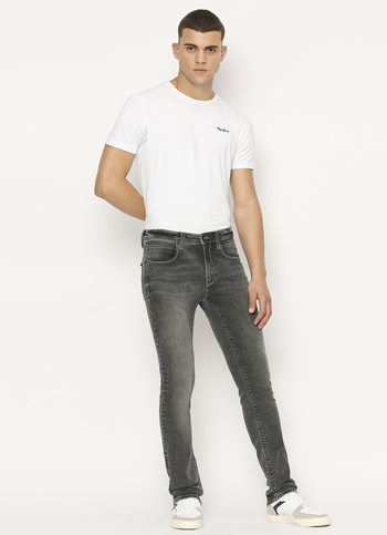 Vapour Grey Mid Rise Slim Fit Jeans