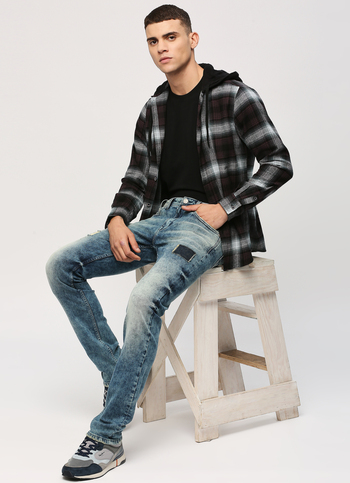 Vapour Dark Blue Mid Rise Slim Fit Jeans