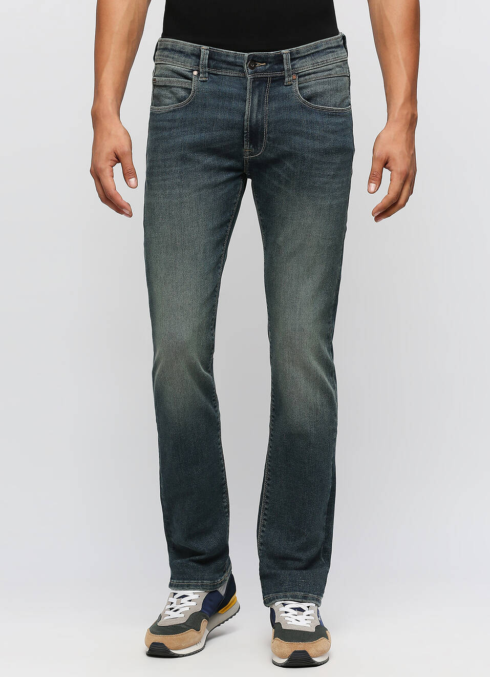 Vapour Dark Blue Mid Rise Slim Fit Jeans, , large image number 2