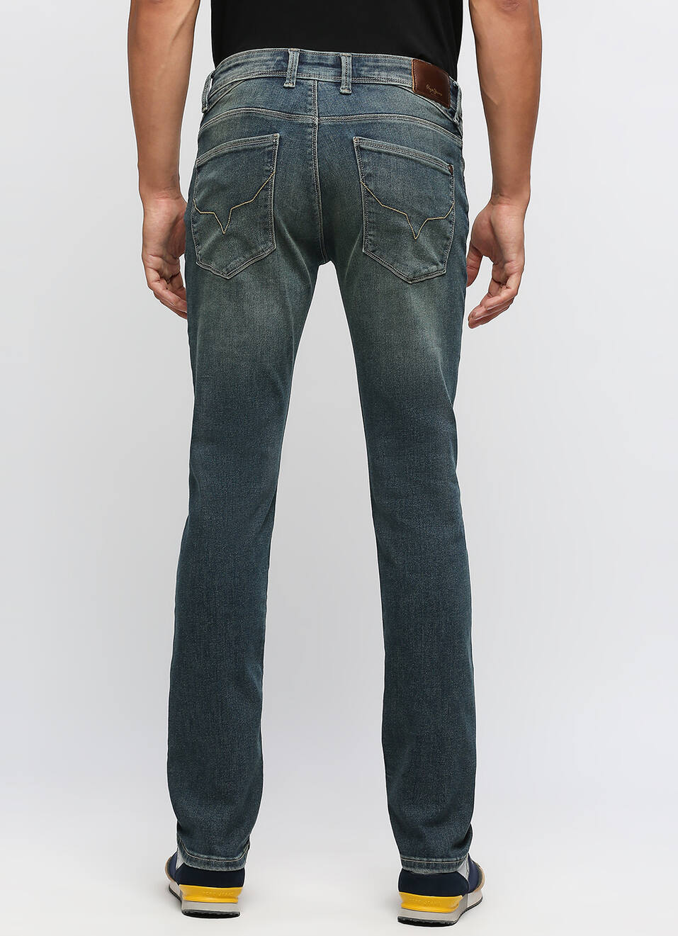Vapour Dark Blue Mid Rise Slim Fit Jeans, , large image number 3