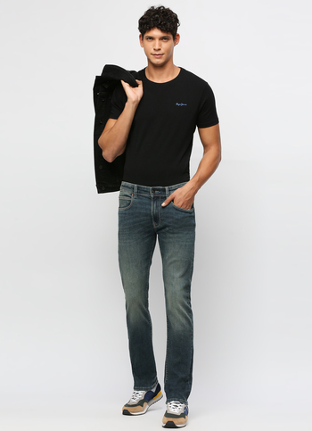 Vapour Dark Blue Mid Rise Slim Fit Jeans