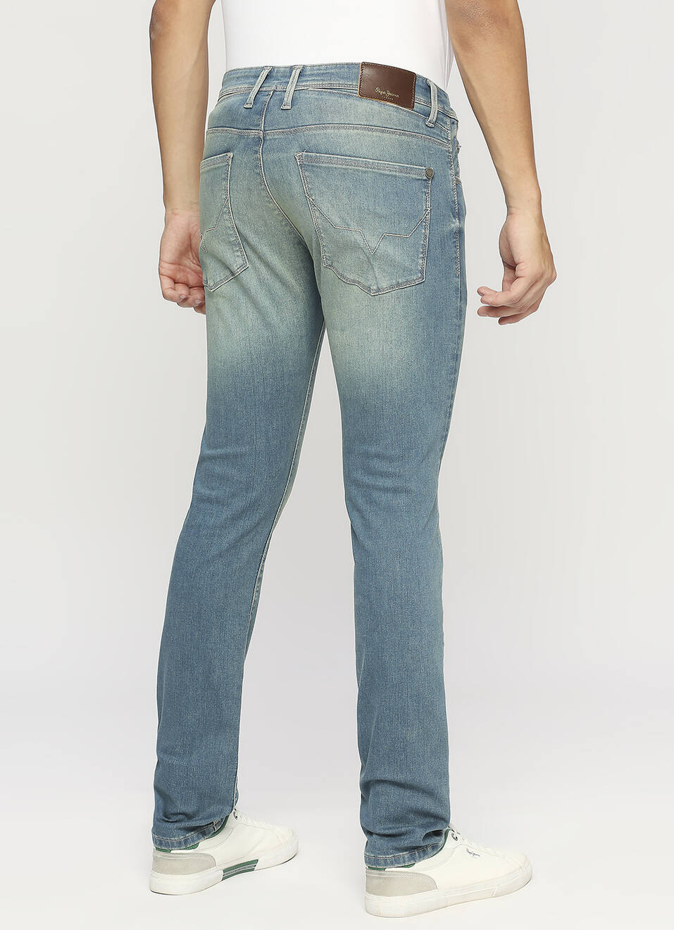 Vapour Blue Mid Waist Slim Fit Jeans, , large image number 3