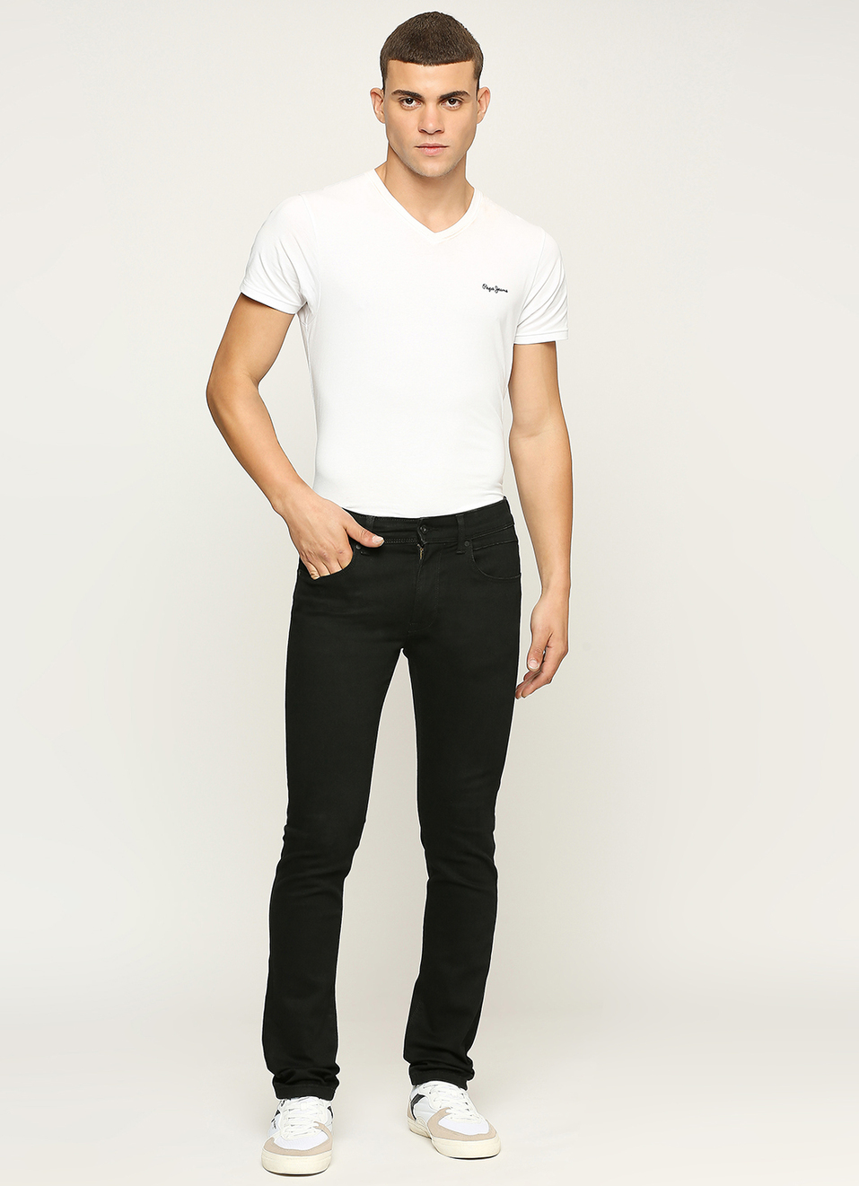 Vapour Black Mid Waist Slim Fit Jeans, , large image number 1