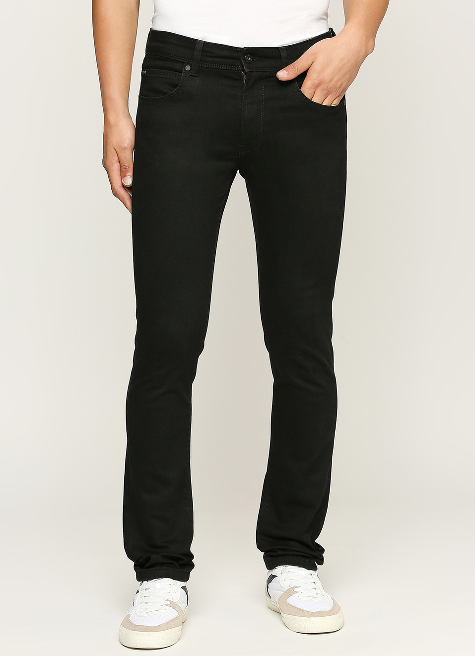 Vapour Black Mid Waist Slim Fit Jeans, , large image number 2
