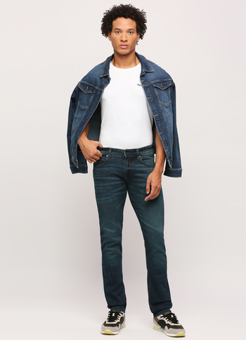 Vapour Blue Mid Waist Slim Fit Jeans