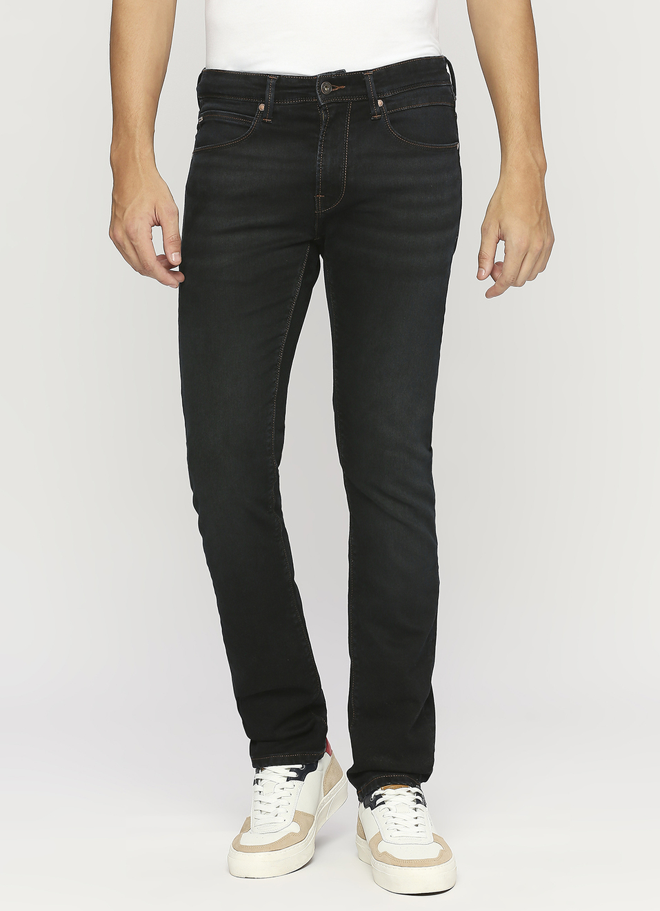 Vapour Blue Powerflex Mid Rise Slim Fit Jeans, , large image number 2
