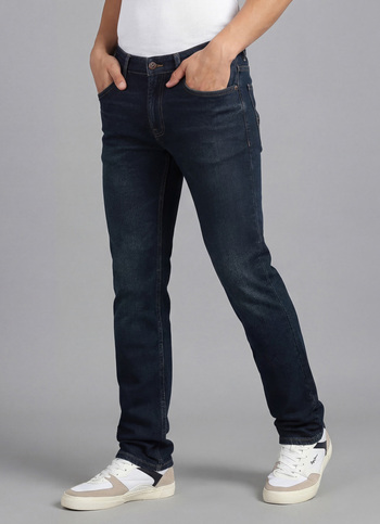Vapour Dark Blue Mid Rise Slim Fit Jeans