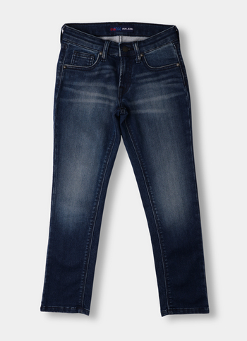 Boys Cashed Blue Mid Rise Slim Fit Jeans