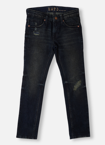Boys Cashed Blue Mid Rise Slim Fit Jeans