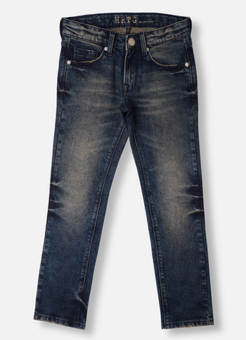 Boys Cashed Blue Mid Rise Slim Fit Jeans