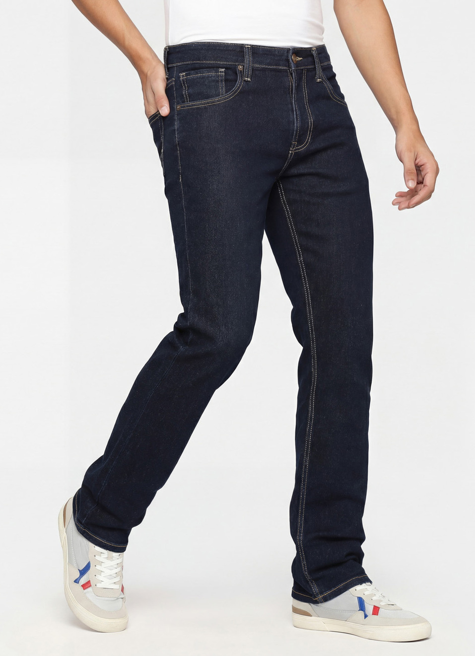 Holborne Raw Mid Rise Straight Fit Jeans, , large image number 0