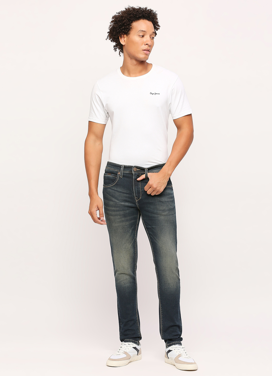Chinox Dark Blue Mid Rise Skinny Jeans, , large image number 1