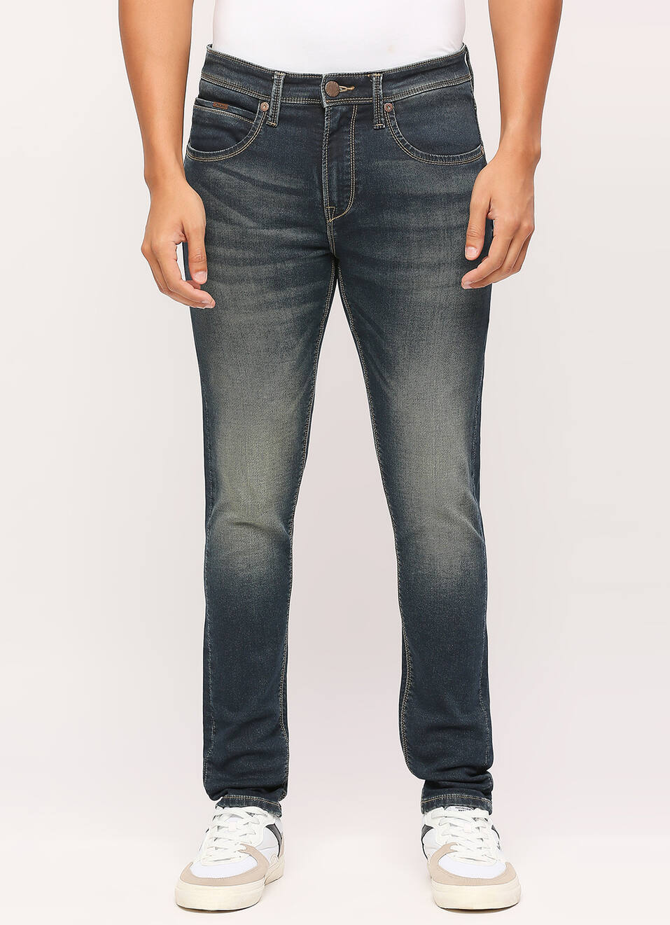 Chinox Dark Blue Mid Rise Skinny Jeans, , large image number 2