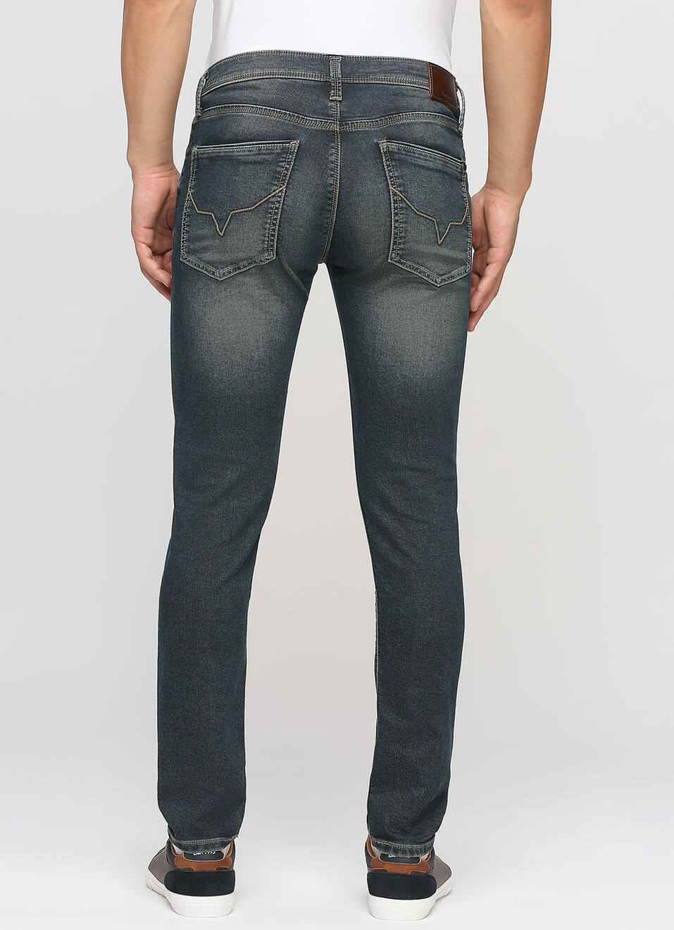 Vapour Dark Blue Low Rise Tapered Jeans, , large image number 3