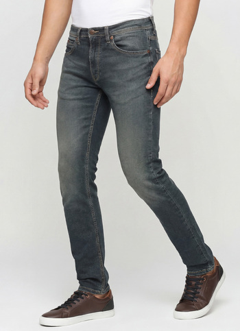 Vapour Dark Blue Low Rise Tapered Jeans