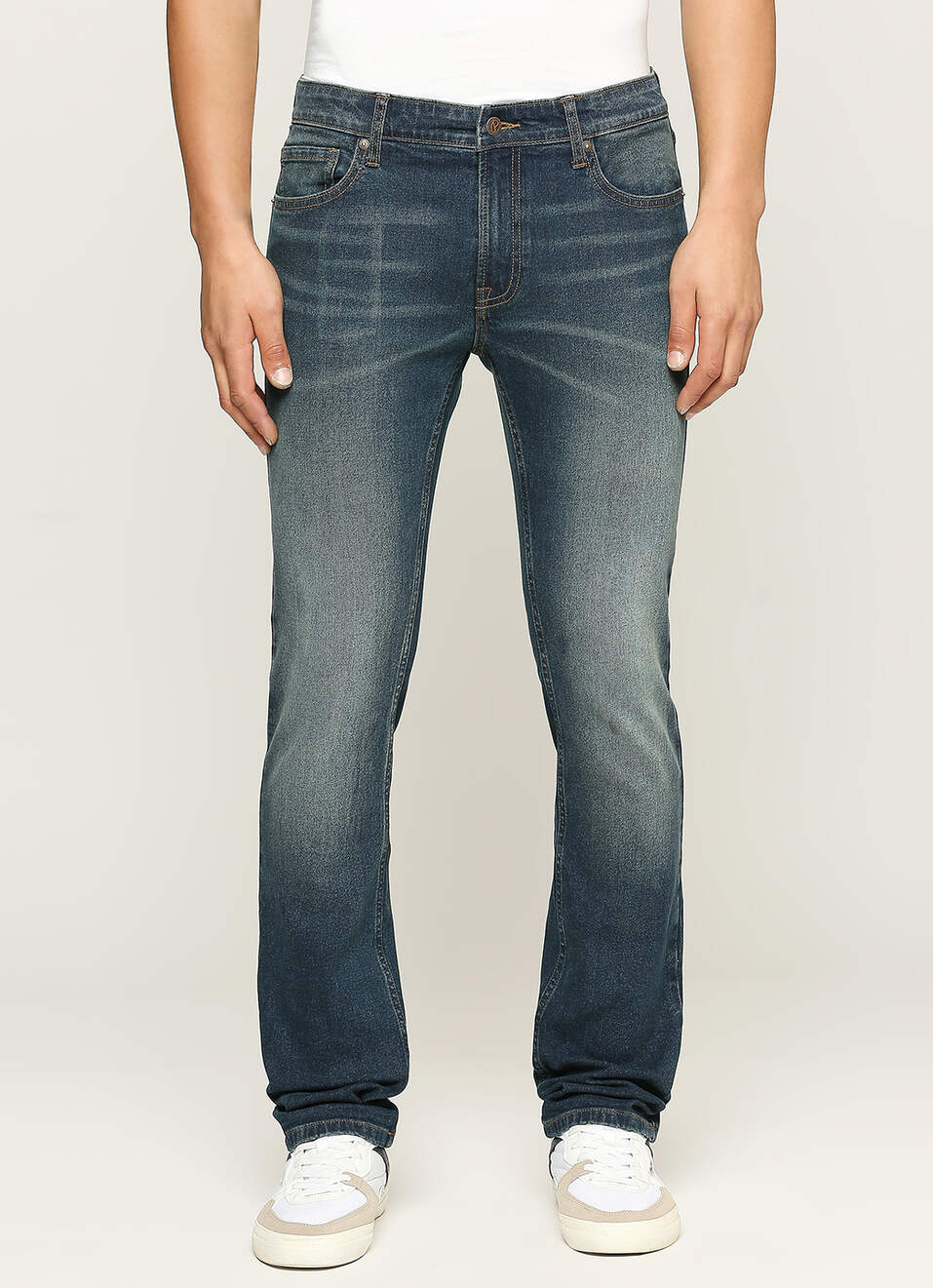 Vapour Dark Blue Mid Rise Slim Fit Jeans, , large image number 2