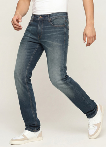 Vapour Dark Blue Mid Rise Slim Fit Jeans