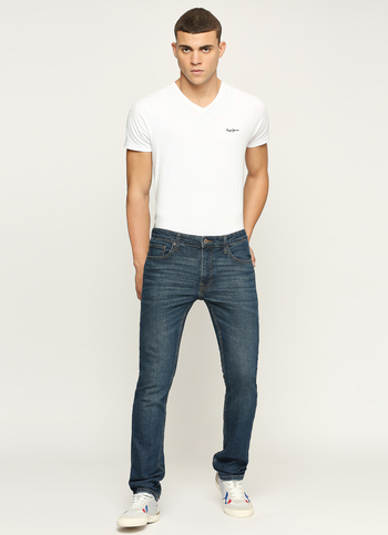 Vapour Blue Mid Rise Slim Fit Jeans