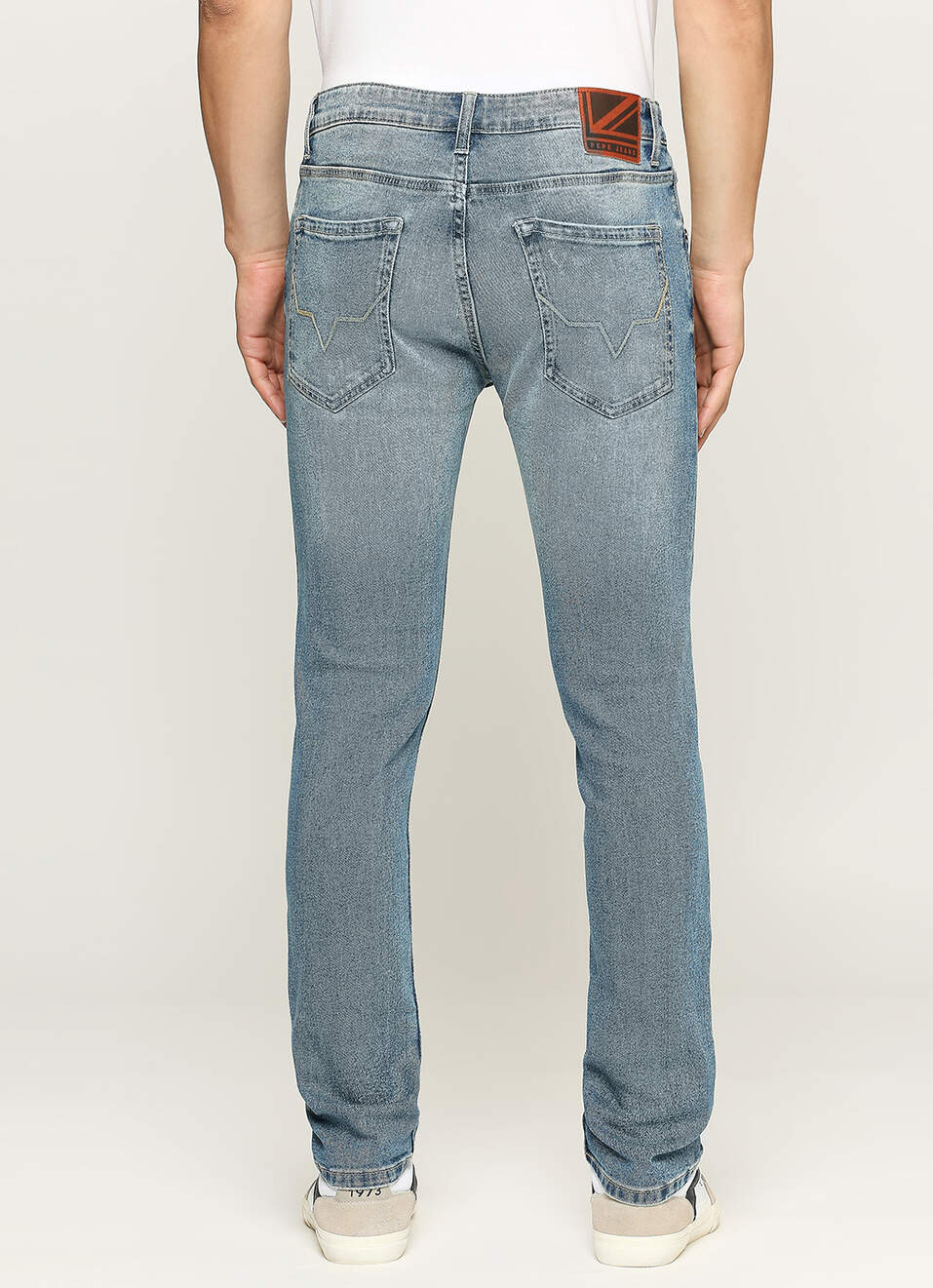 Tapered Vapour Blue Low Rise Slim Fit Jeans, , large image number 3