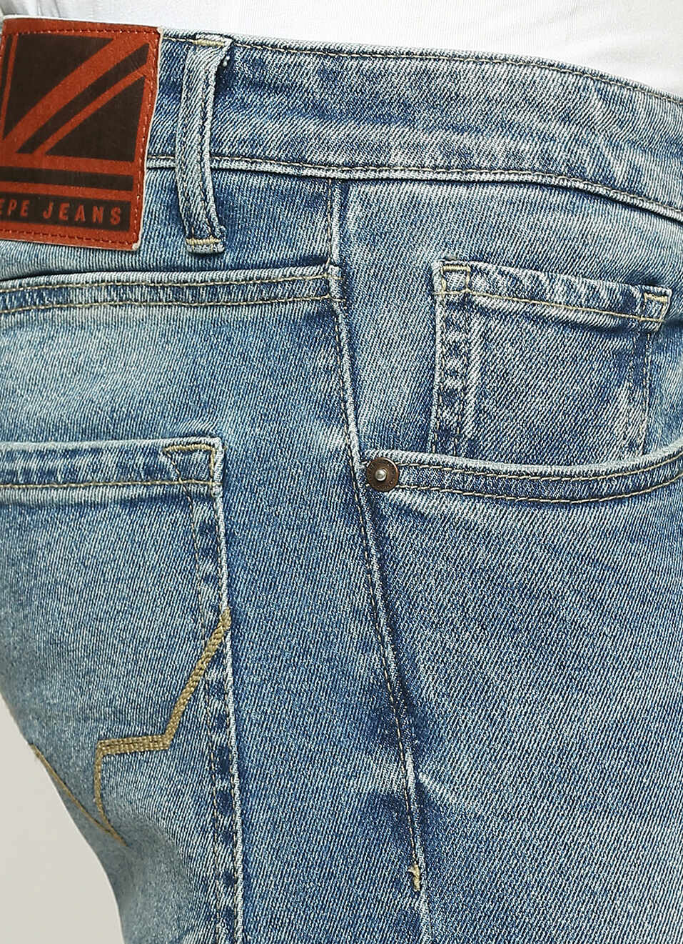 Tapered Vapour Blue Low Rise Slim Fit Jeans, , large image number 4