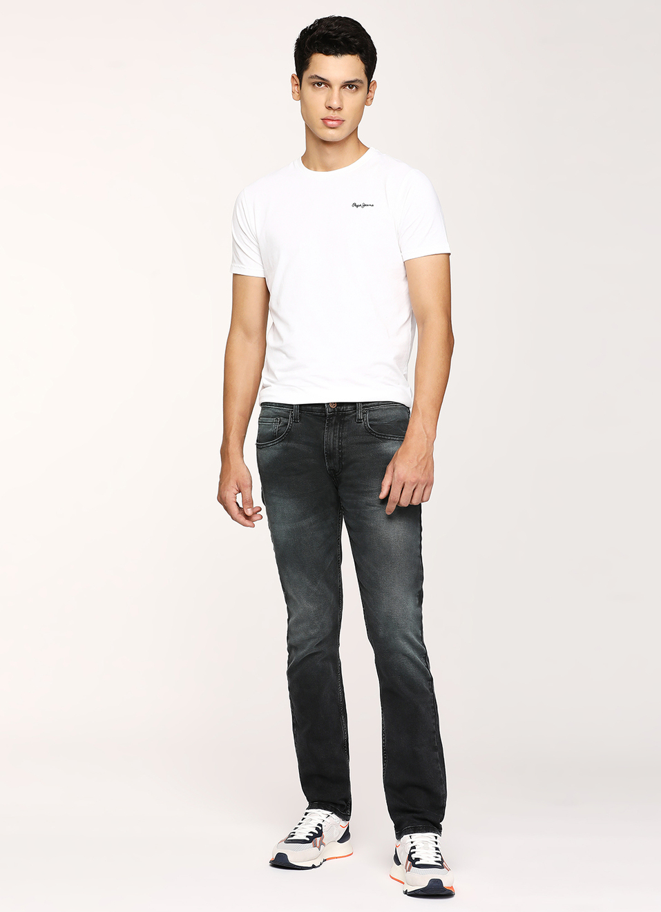 Vapour Grey Mid Rise Slim Fit Jeans, , large image number 1