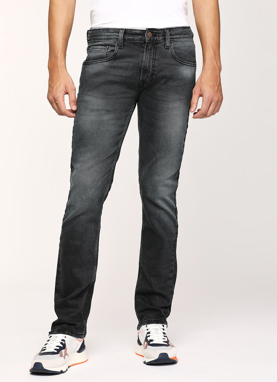 Vapour Grey Mid Rise Slim Fit Jeans, , large image number 2