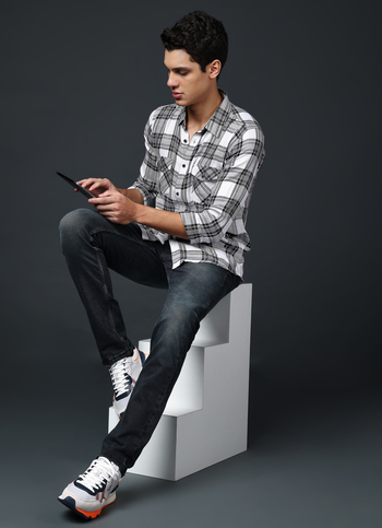 Vapour Grey Mid Rise Slim Fit Jeans