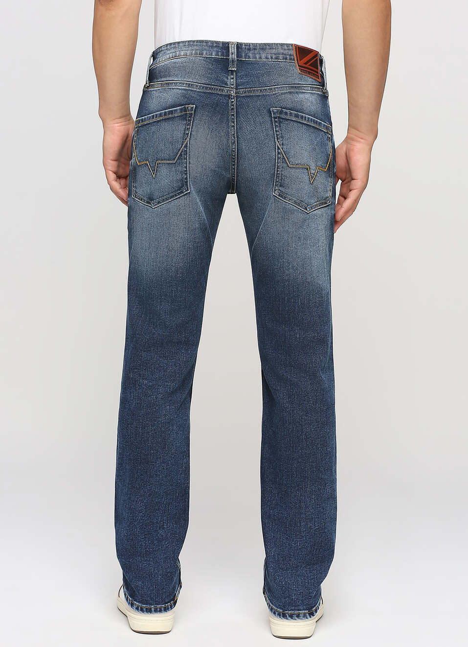 Holborne Dark Blue Mid Rise Straight Fit Jeans, , large image number 3