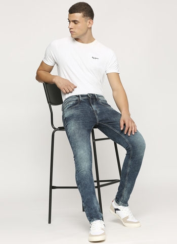 Chinox Blue Mid Rise Skinny Jeans