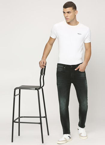 Chinox Black Mid Rise Ankle Jeans