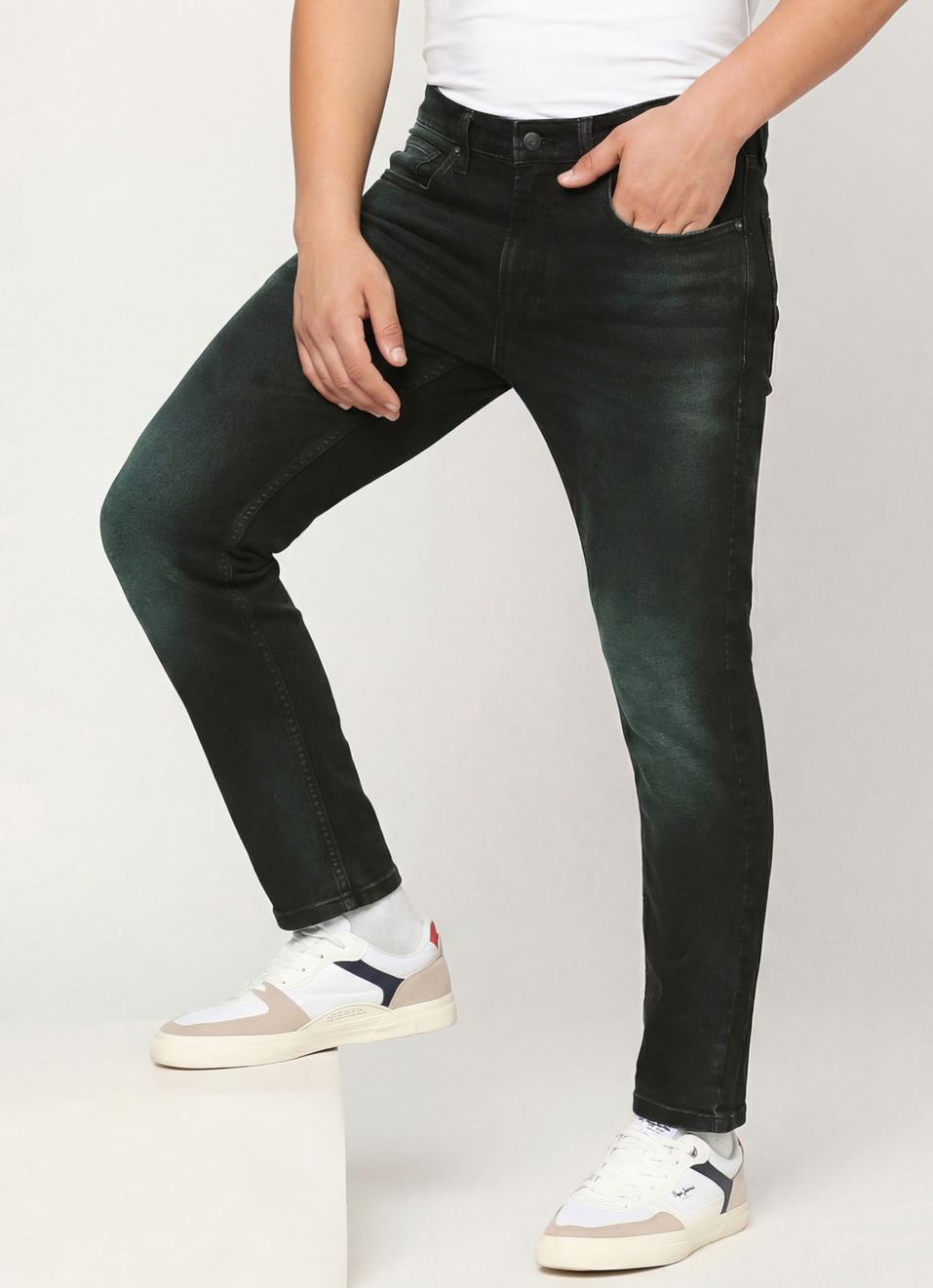 Chinox Black Mid Rise Ankle Jeans, , large image number 0
