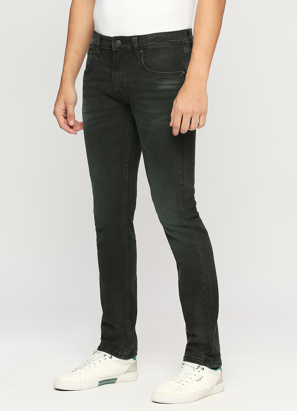 Vapour Black Mid Rise Slim Fit Jeans, , large image number 6