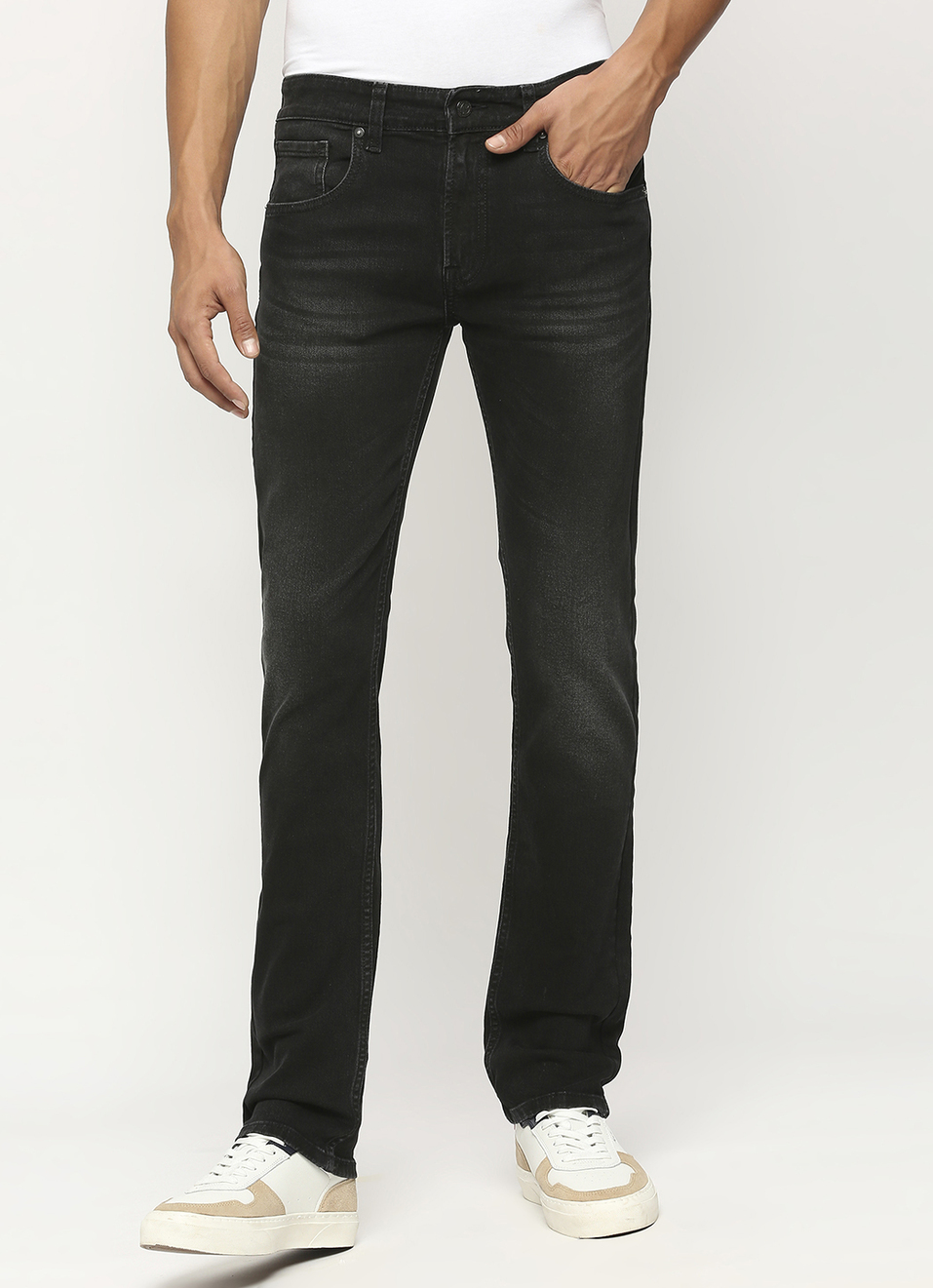 Vapour Black Mid Rise Slim Fit Jeans, , large image number 2