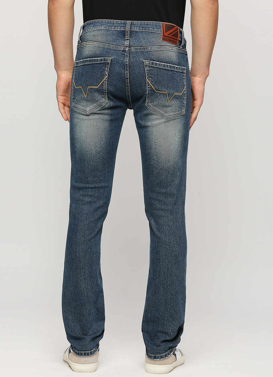 Vapour Dark Blue Mid Rise Slim Fit Jeans, , large image number 3