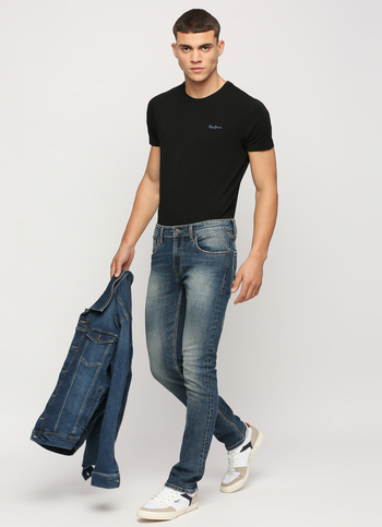 Vapour Dark Blue Mid Rise Slim Fit Jeans