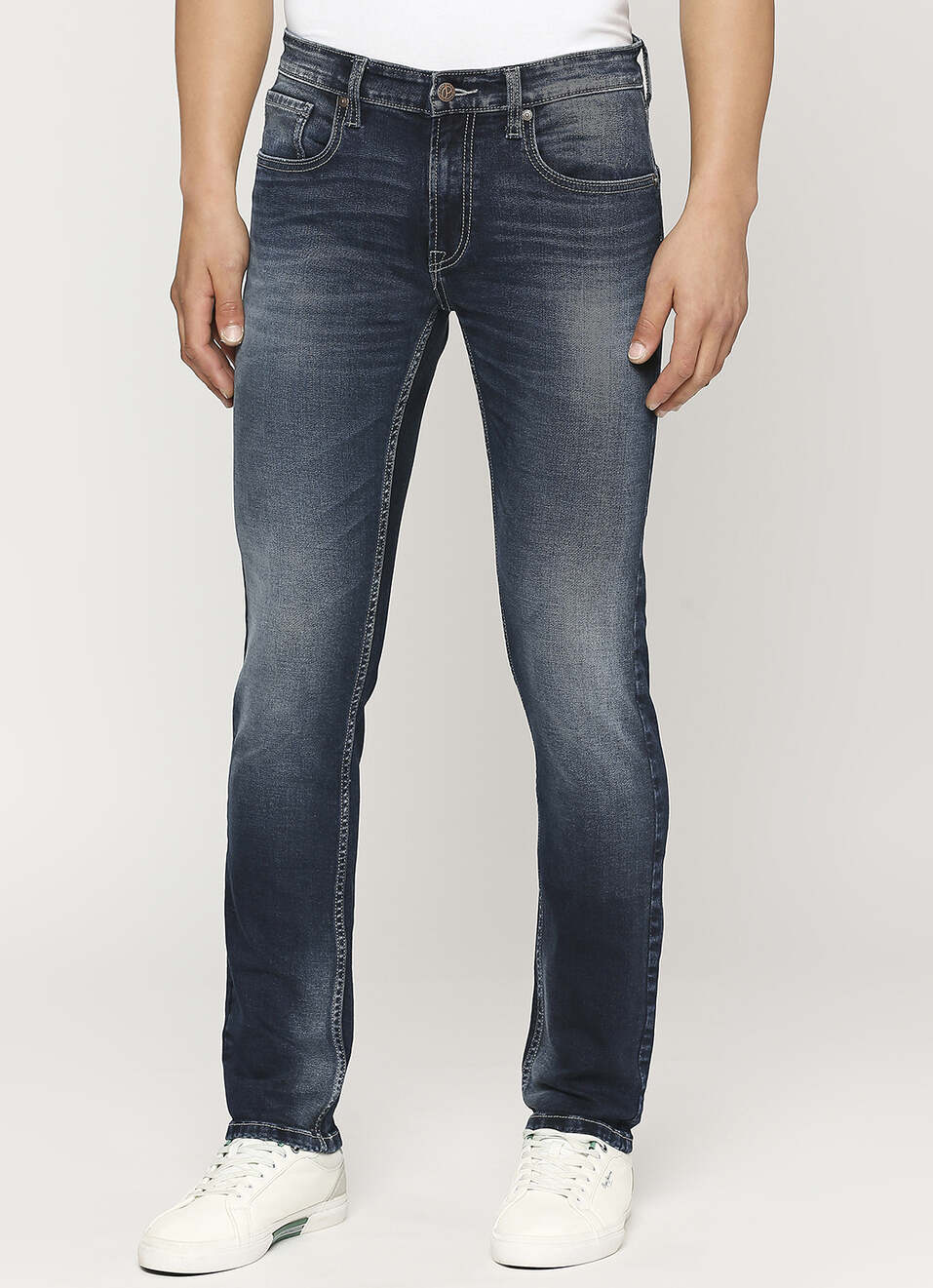Vapour Blue Mid Rise Slim Fit Jeans, , large image number 2