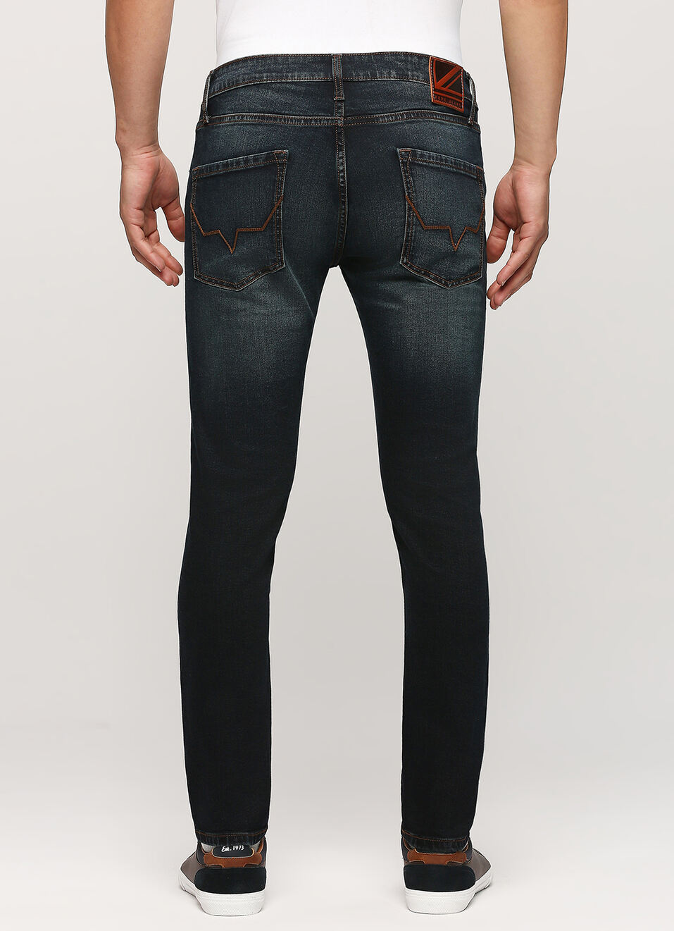 Vapour Dark Blue Low Rise Tapered Jeans, , large image number 1