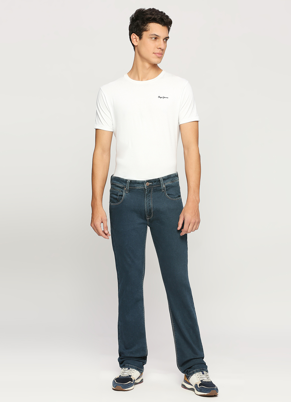 Holborne Blue Mid Rise Regular Fit Jeans, , large image number 4