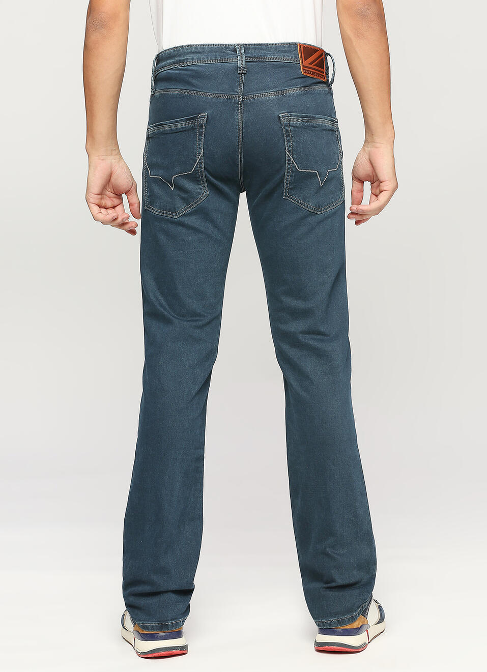 Holborne Blue Mid Rise Regular Fit Jeans, , large image number 5