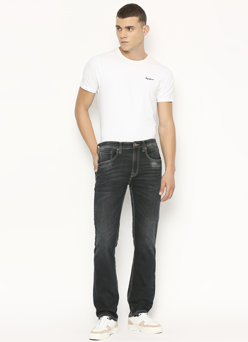 Holborne Dark Blue Mid Rise Straight Fit Jeans