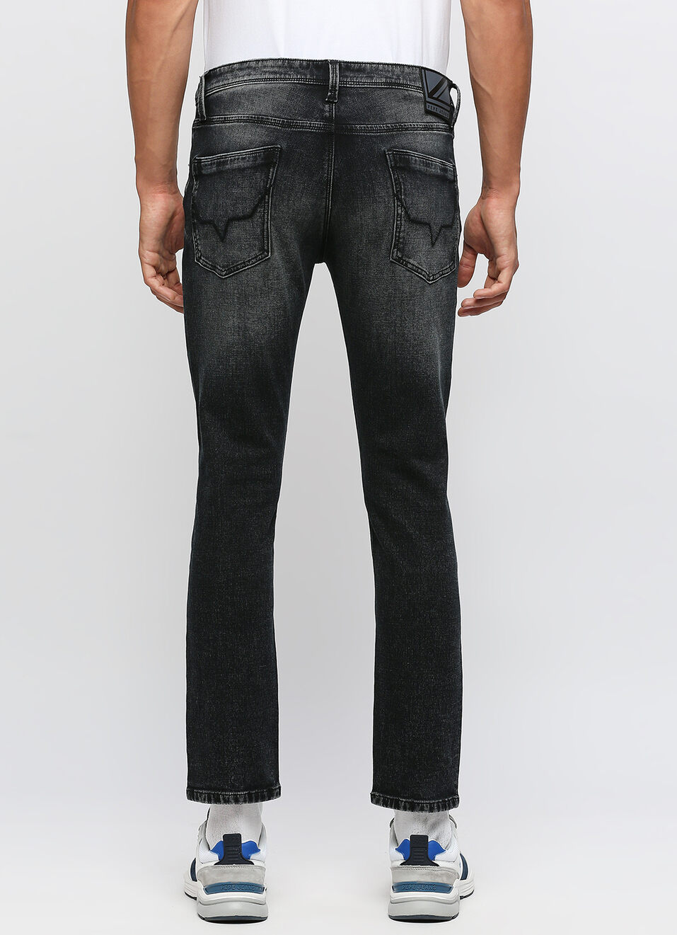 Vapour Black Low Rise Tapered Jeans, , large image number 3