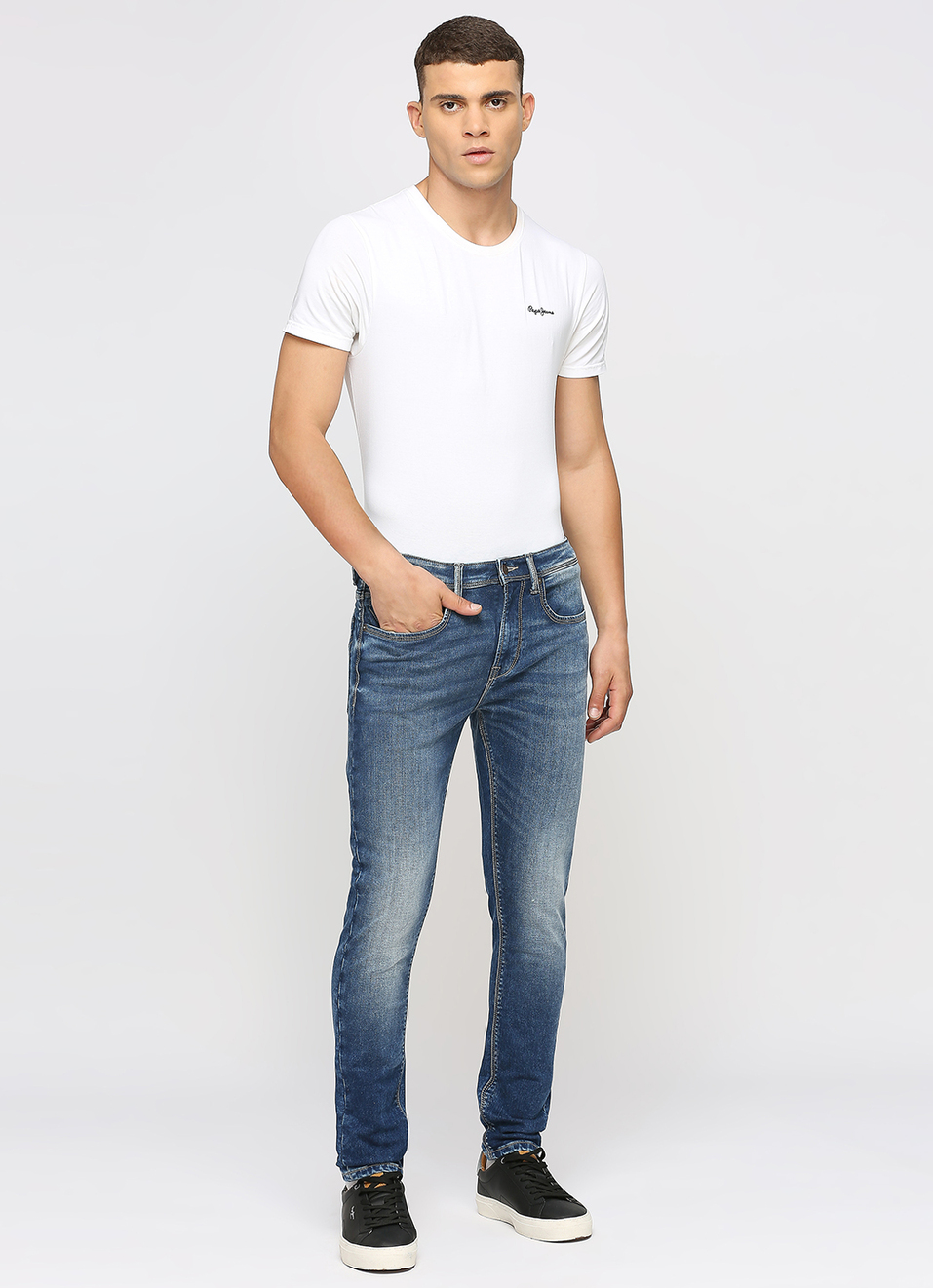 Chinox Blue Mid Rise Skinny Jeans, , large image number 1