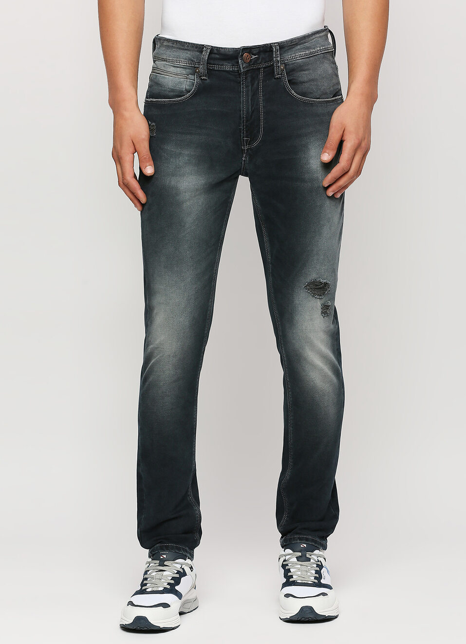 Chinox Black Mid Rise Regular Fit Jeans, , large image number 2