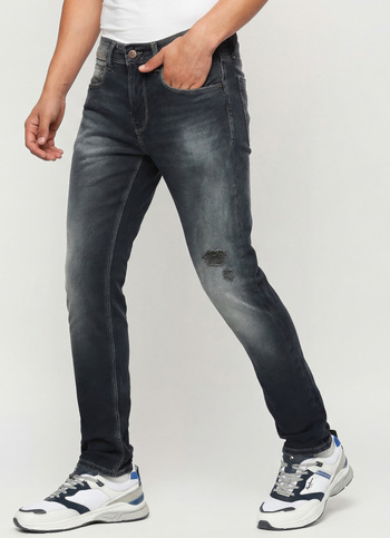 Chinox Black Mid Rise Regular Fit Jeans