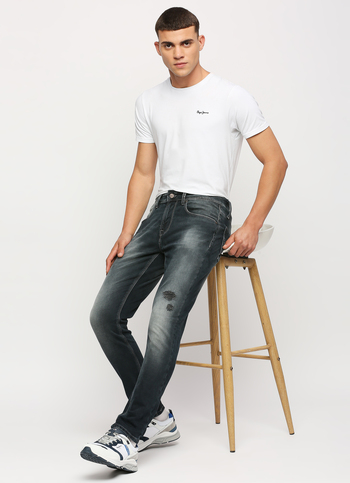 Chinox Black Mid Rise Regular Fit Jeans